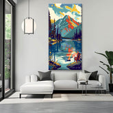Painting by Numbers Panoramic Mountain Lake Evening Atmosphere